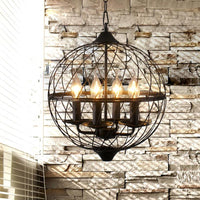 4 Lights Metal Pendant Chandelier Classic Black Candle Fixture - Rebooters