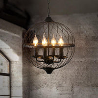 4 Lights Metal Pendant Chandelier Classic Black Candle Fixture - Rebooters