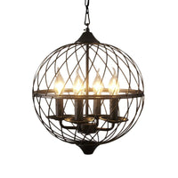 4 Lights Metal Pendant Chandelier Classic Black Candle Fixture - Rebooters