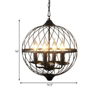 4 Lights Metal Pendant Chandelier Classic Black Candle Fixture - Rebooters