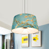 Fabric Drum Hanging Chandelier Nordic 4 Lights in Beige Blue White - Rebooters
