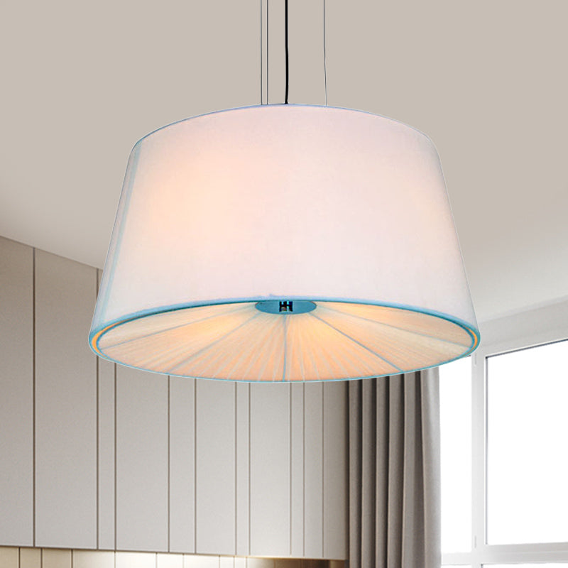Fabric Drum Hanging Chandelier Nordic 4 Lights in Beige Blue White - Rebooters