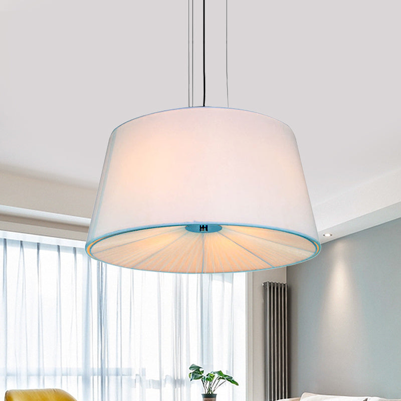 Fabric Drum Hanging Chandelier Nordic 4 Lights in Beige Blue White - Rebooters