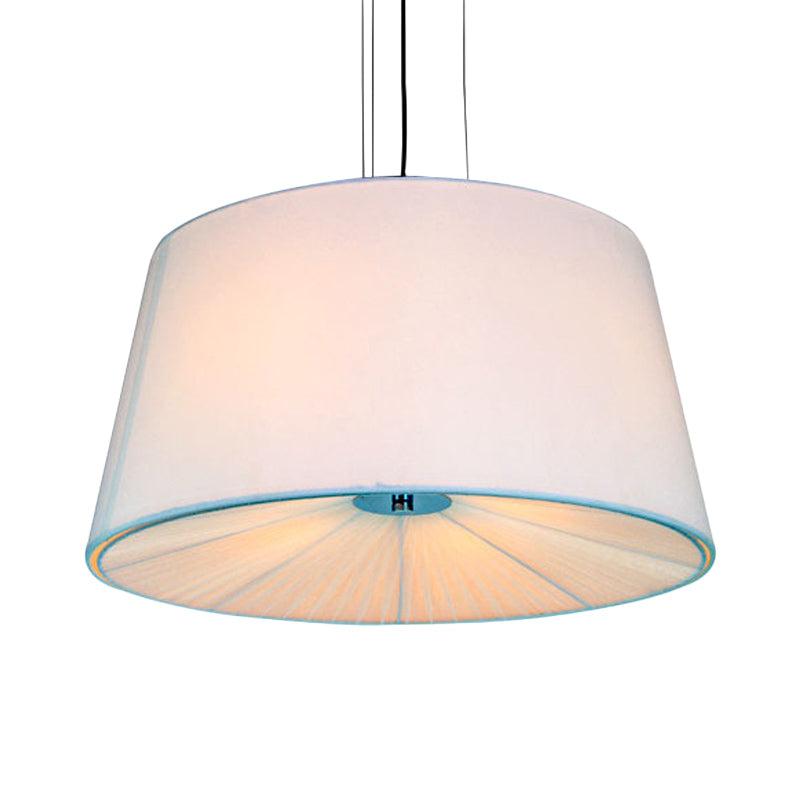 Fabric Drum Hanging Chandelier Nordic 4 Lights in Beige Blue White - Rebooters