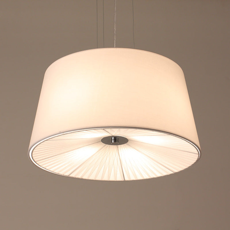 Fabric Drum Hanging Chandelier Nordic 4 Lights in Beige Blue White - Rebooters