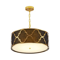 3 Lights Chandelier Light with Drum Shade Fabric Nordic Dining Room Ceiling Lamp 16 to 23.5 Inches Wide - Rebooters