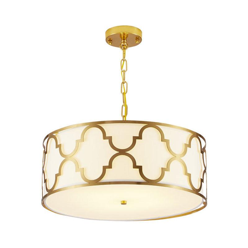 3 Lights Chandelier Light with Drum Shade Fabric Nordic Dining Room Ceiling Lamp 16 to 23.5 Inches Wide - Rebooters