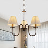 White 3/6 Lights Chandelier Light Fixture Traditional Fabric Pendant Lamp - Rebooters