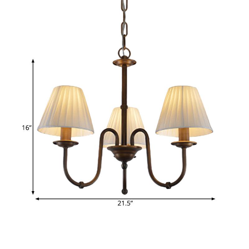 White 3/6 Lights Chandelier Light Fixture Traditional Fabric Pendant Lamp - Rebooters