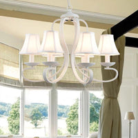3/6/8 Lights Fabric Hanging Chandelier Traditional White Fixture - Rebooters