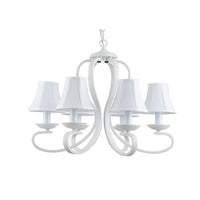 3/6/8 Lights Fabric Hanging Chandelier Traditional White Fixture - Rebooters