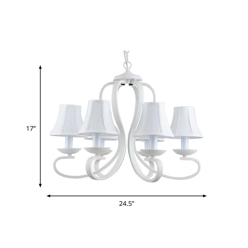 3/6/8 Lights Fabric Hanging Chandelier Traditional White Fixture - Rebooters