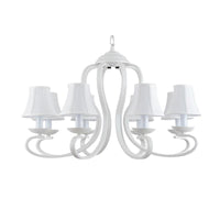 3/6/8 Lights Fabric Hanging Chandelier Traditional White Fixture - Rebooters