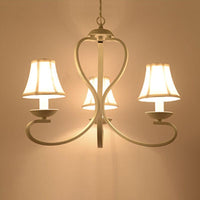 3/6/8 Lights Fabric Hanging Chandelier Traditional White Fixture - Rebooters