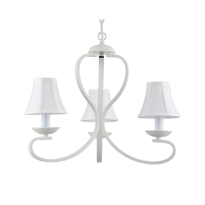 3/6/8 Lights Fabric Hanging Chandelier Traditional White Fixture - Rebooters