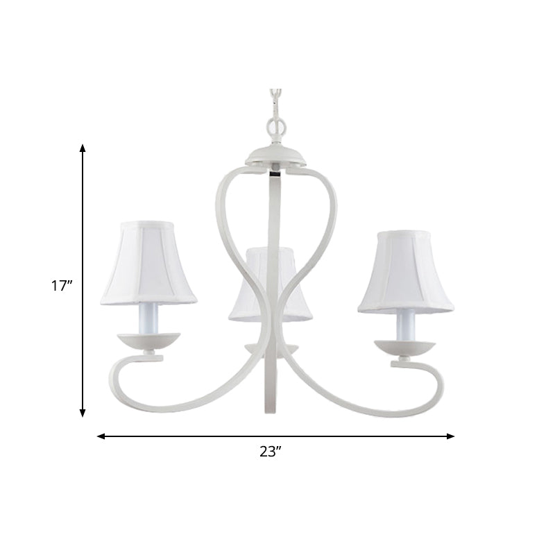 3/6/8 Lights Fabric Hanging Chandelier Traditional White Fixture - Rebooters