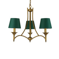 3/6/8 Lights Fabric Pendant Chandelier Classic Green Cone - Rebooters
