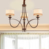 Light Tan 3/6 Lights Pendant Chandelier Classic Fabric Drum - Rebooters