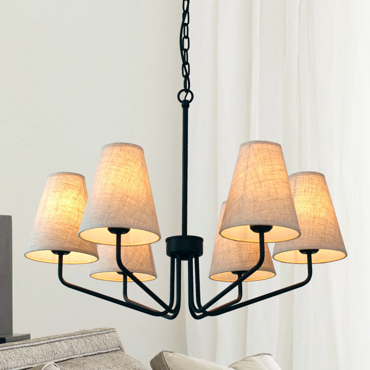 Fabric Conical Hanging Chandelier Traditional 3/5/6 Lights - Rebooters