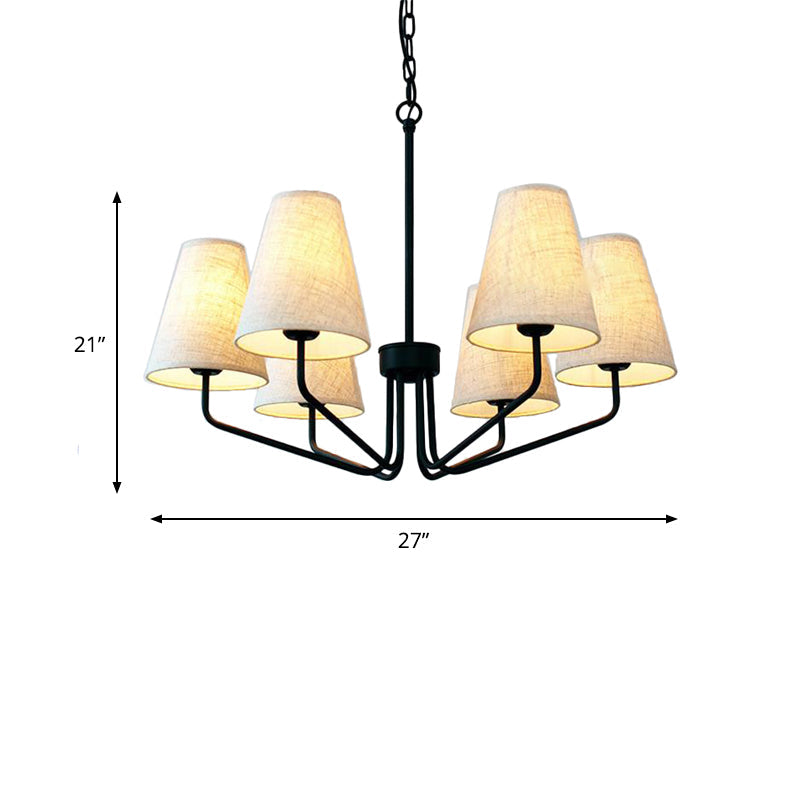 Fabric Conical Hanging Chandelier Traditional 3/5/6 Lights - Rebooters