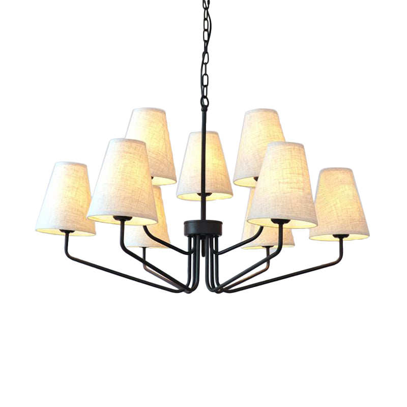 Fabric Conical Hanging Chandelier Traditional 3/5/6 Lights - Rebooters
