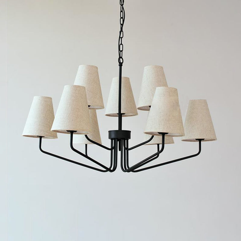 Fabric Conical Hanging Chandelier Traditional 3/5/6 Lights - Rebooters