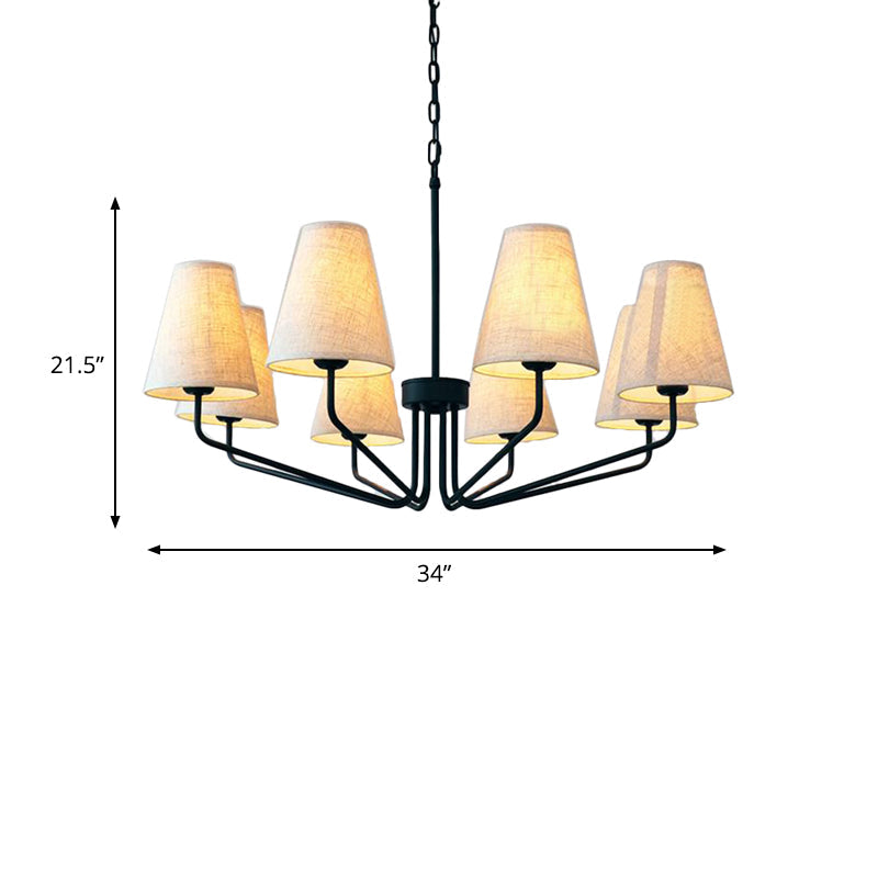 Fabric Conical Hanging Chandelier Traditional 3/5/6 Lights - Rebooters