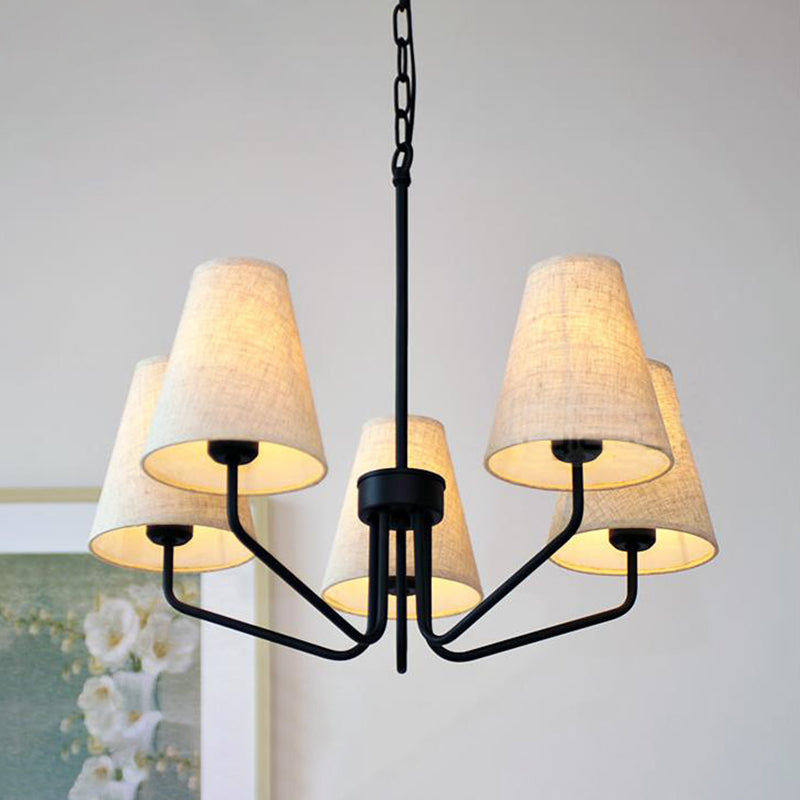 Fabric Conical Hanging Chandelier Traditional 3/5/6 Lights - Rebooters