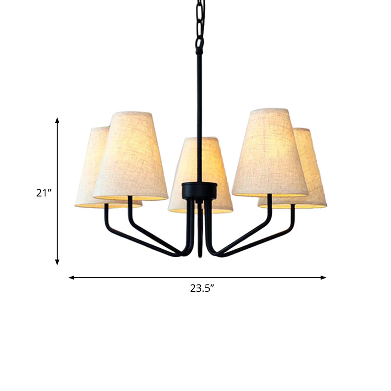 Fabric Conical Hanging Chandelier Traditional 3/5/6 Lights - Rebooters
