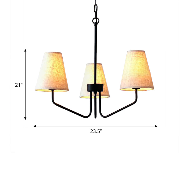 Fabric Conical Hanging Chandelier Traditional 3/5/6 Lights - Rebooters