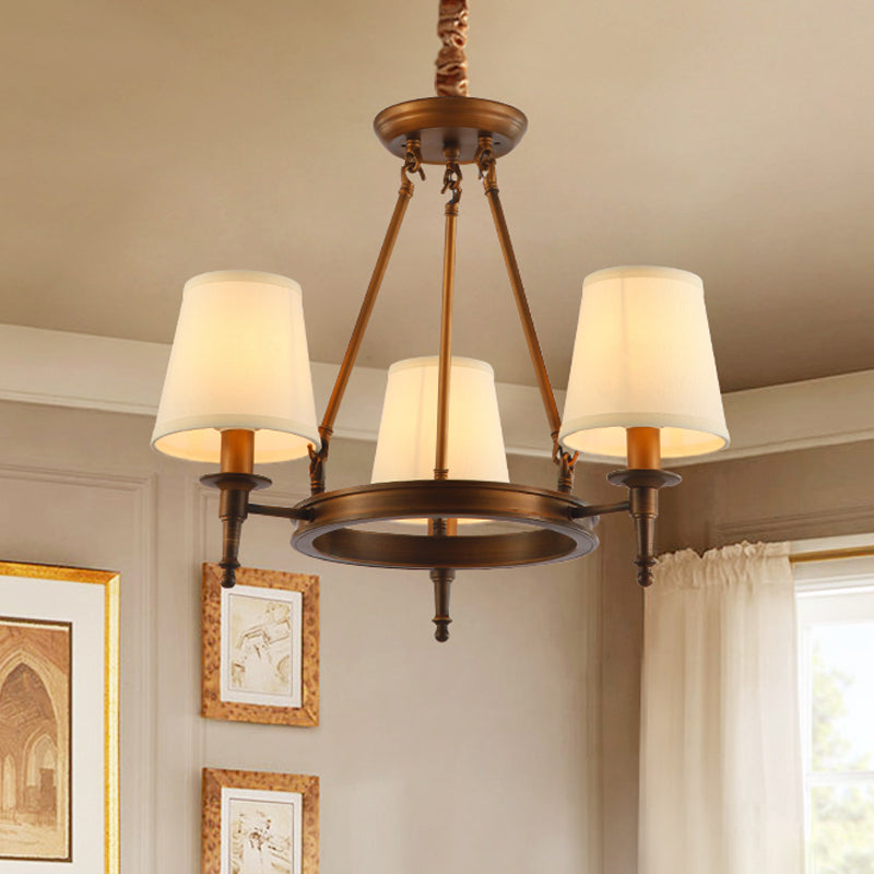 Conical Living Room Ceiling Chandelier Classic Fabric Fixture - Rebooters
