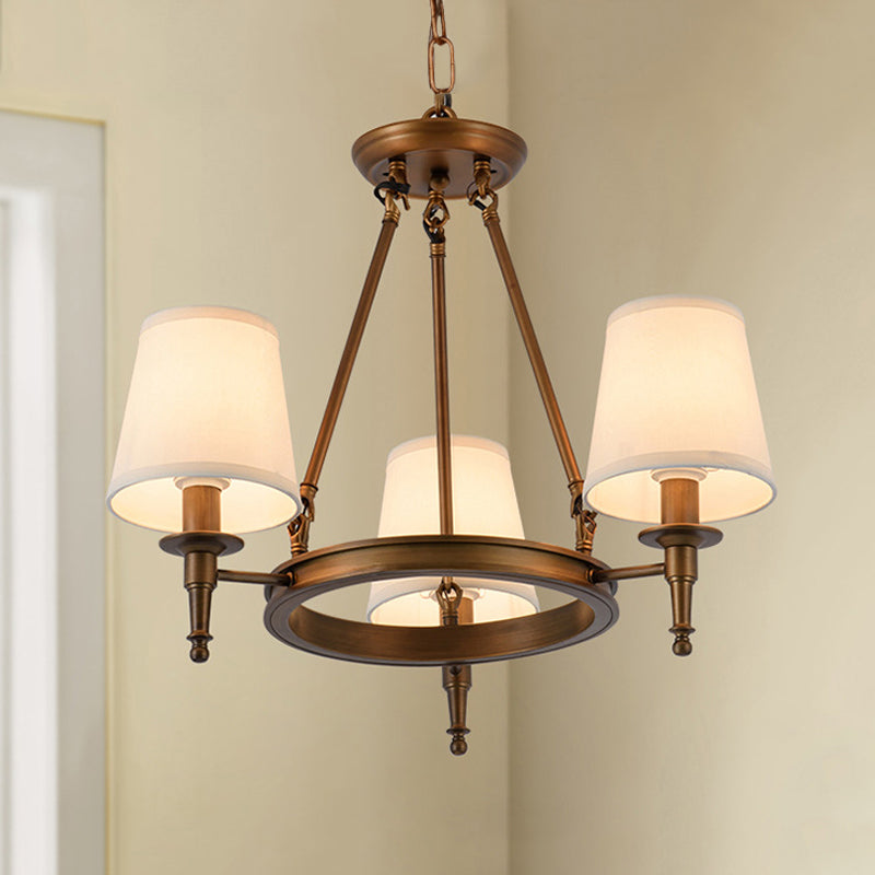 Conical Living Room Ceiling Chandelier Classic Fabric Fixture - Rebooters