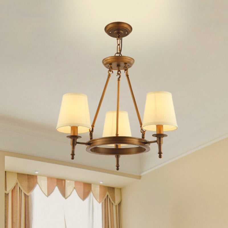 Conical Living Room Ceiling Chandelier Classic Fabric Fixture - Rebooters