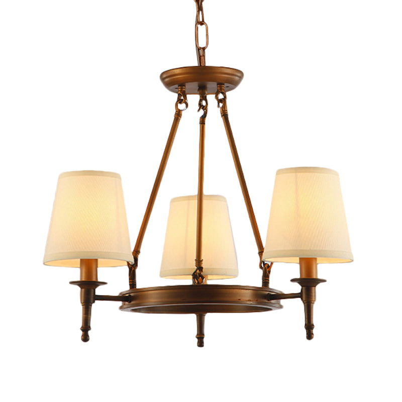 Conical Living Room Ceiling Chandelier Classic Fabric Fixture - Rebooters