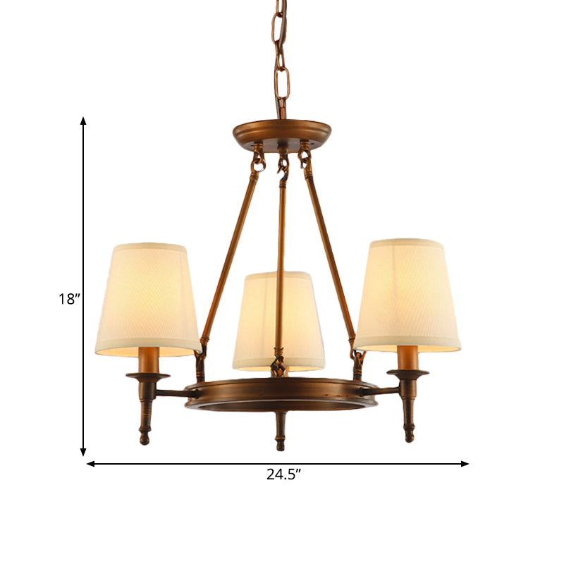 Conical Living Room Ceiling Chandelier Classic Fabric Fixture - Rebooters