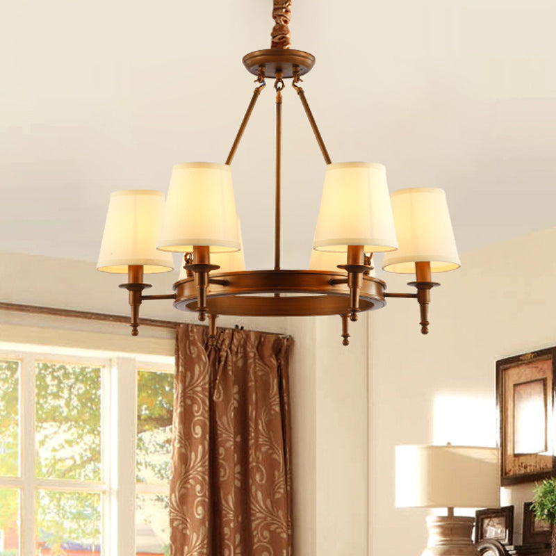 Conical Living Room Ceiling Chandelier Classic Fabric Fixture - Rebooters