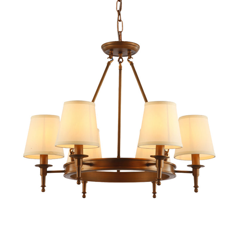 Conical Living Room Ceiling Chandelier Classic Fabric Fixture - Rebooters