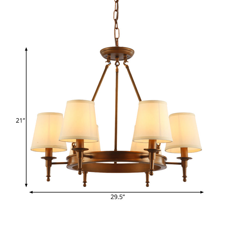Conical Living Room Ceiling Chandelier Classic Fabric Fixture - Rebooters