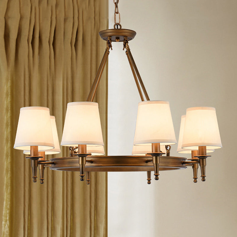 Conical Living Room Ceiling Chandelier Classic Fabric Fixture - Rebooters