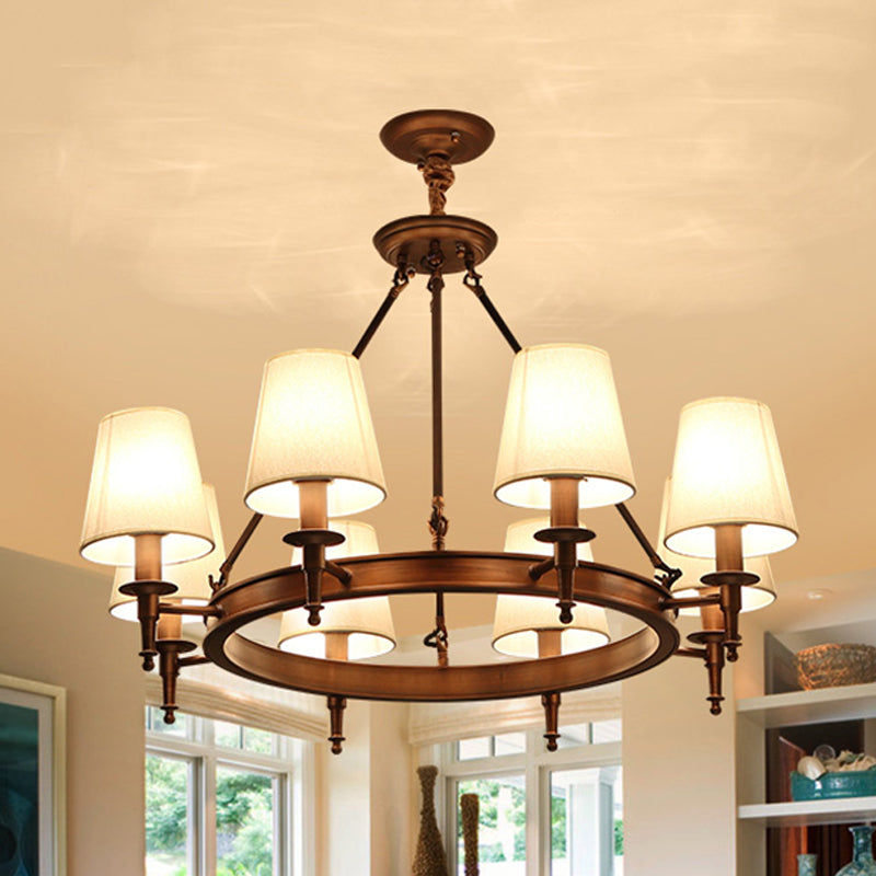 Conical Living Room Ceiling Chandelier Classic Fabric Fixture - Rebooters