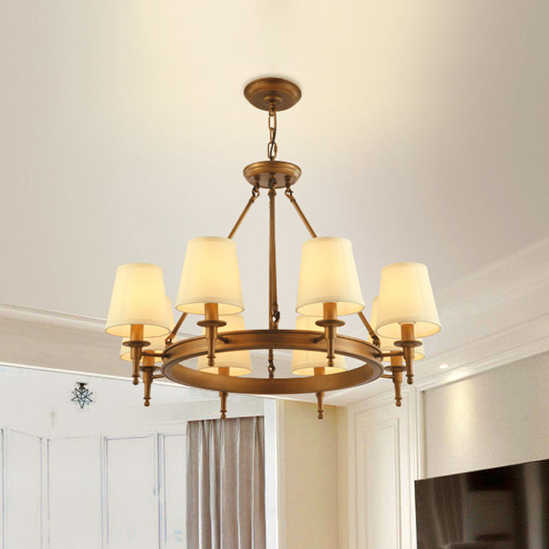 Conical Living Room Ceiling Chandelier Classic Fabric Fixture - Rebooters