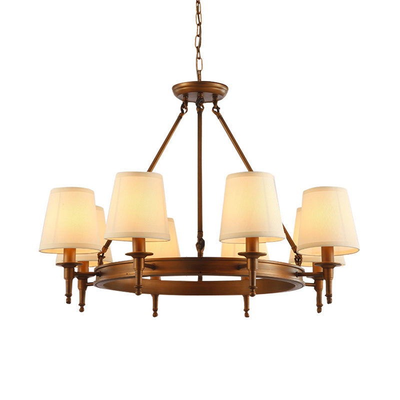 Conical Living Room Ceiling Chandelier Classic Fabric Fixture - Rebooters