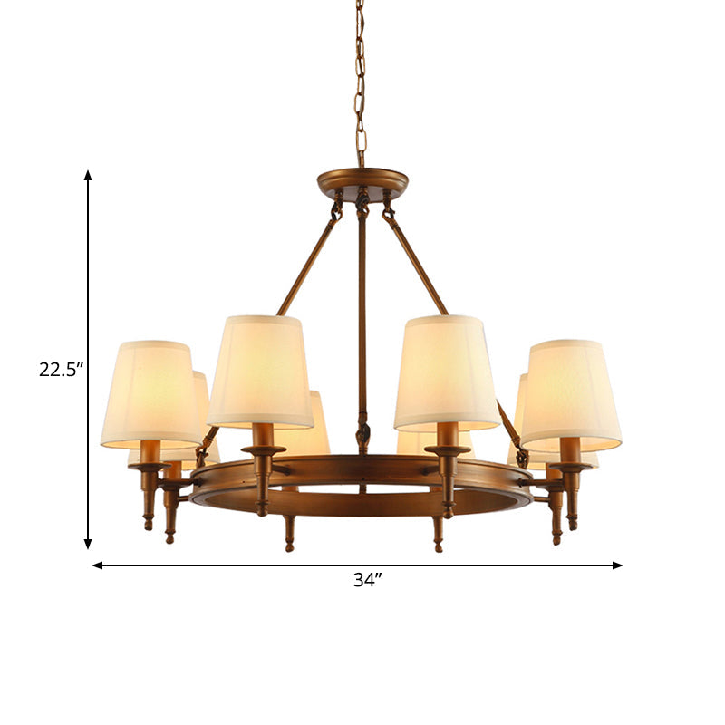 Conical Living Room Ceiling Chandelier Classic Fabric Fixture - Rebooters