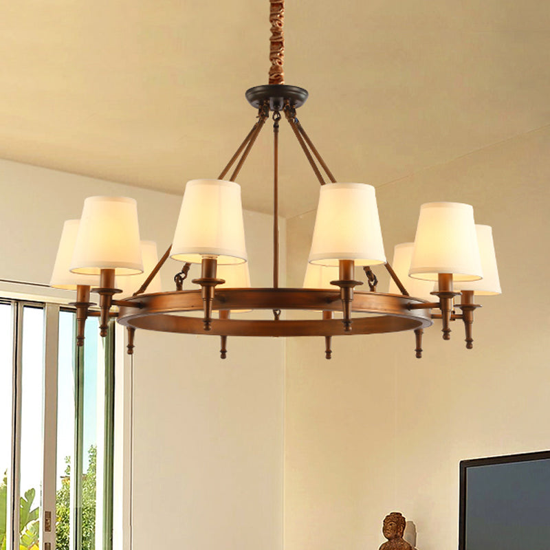 Conical Living Room Ceiling Chandelier Classic Fabric Fixture - Rebooters