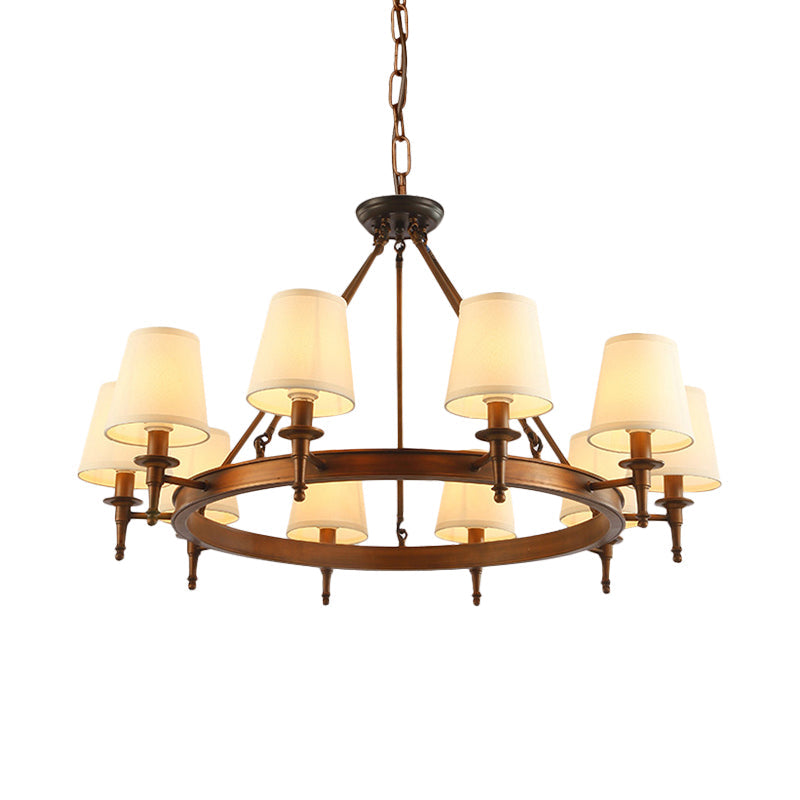 Conical Living Room Ceiling Chandelier Classic Fabric Fixture - Rebooters