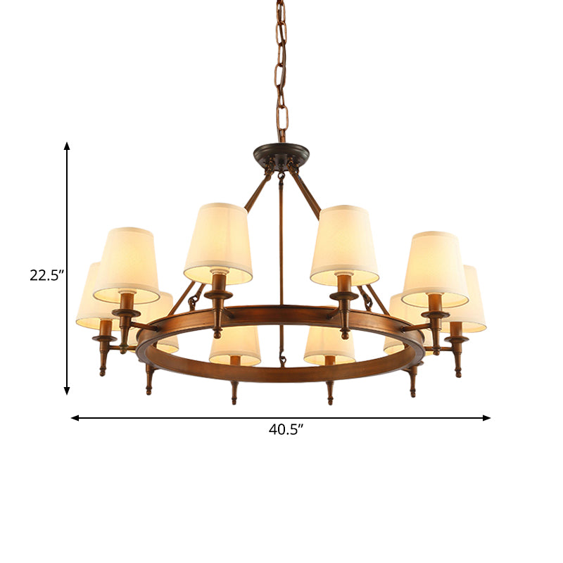 Conical Living Room Ceiling Chandelier Classic Fabric Fixture - Rebooters
