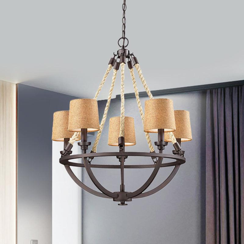 5/6 Lights Ceiling Light Traditional Tapered Fabric Chandelier - Rebooters