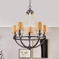 5/6 Lights Ceiling Light Traditional Tapered Fabric Chandelier - Rebooters
