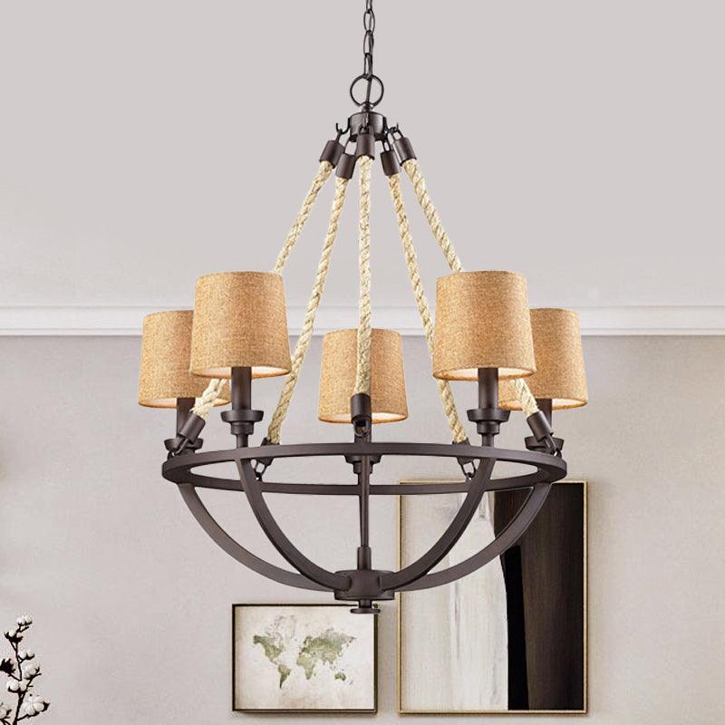 5/6 Lights Ceiling Light Traditional Tapered Fabric Chandelier - Rebooters