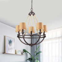 5/6 Lights Ceiling Light Traditional Tapered Fabric Chandelier - Rebooters